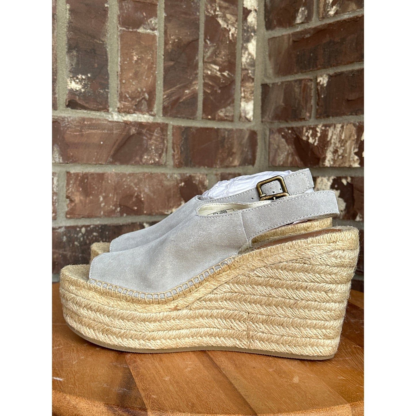 Soludos Seville Platform Wedge Stone 9.5