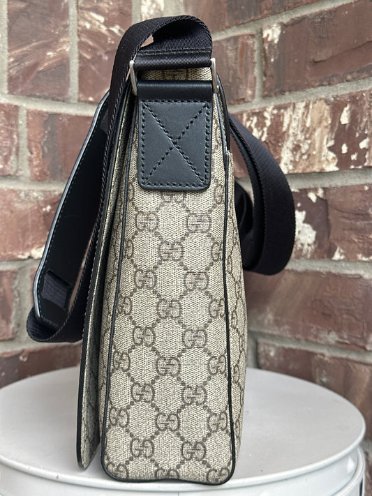 Gucci Web Flap Messenger Bag GG Coated Canvas Medium 23909