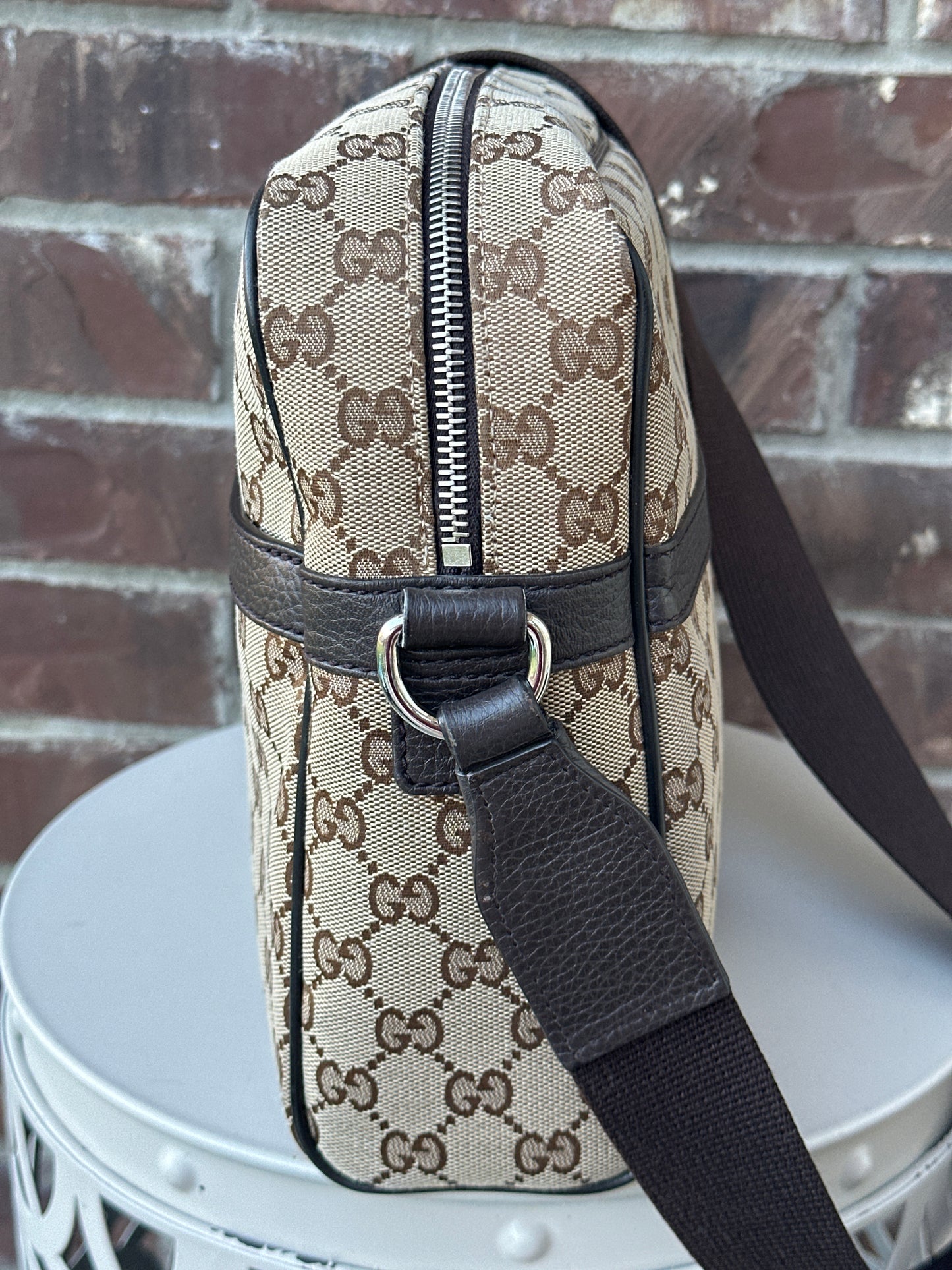 Gucci GG Canvas Flap Messenger Bag