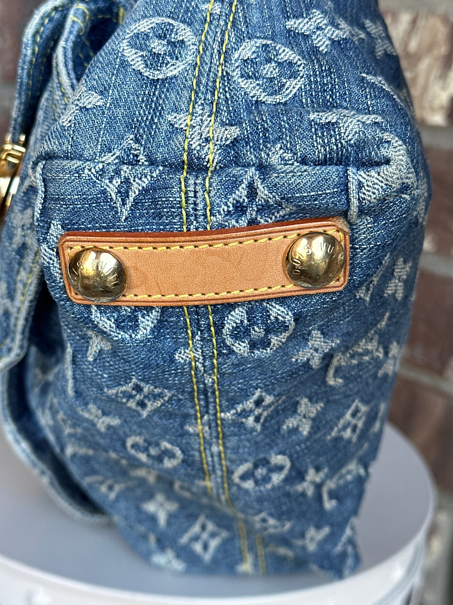 Louis Vuitton Baggy Handbag Denim PM 76676