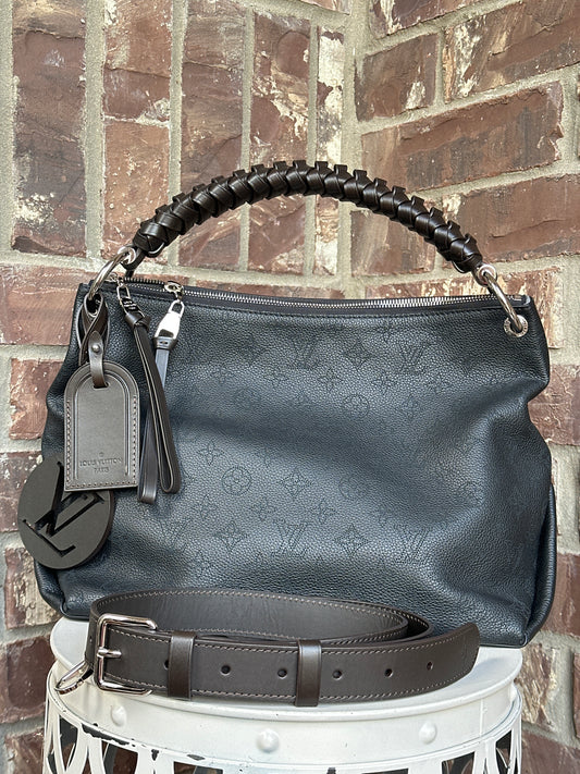 Louis Vuitton Braided Handle Beaubourg Hobo Mahina Leather MM 39986