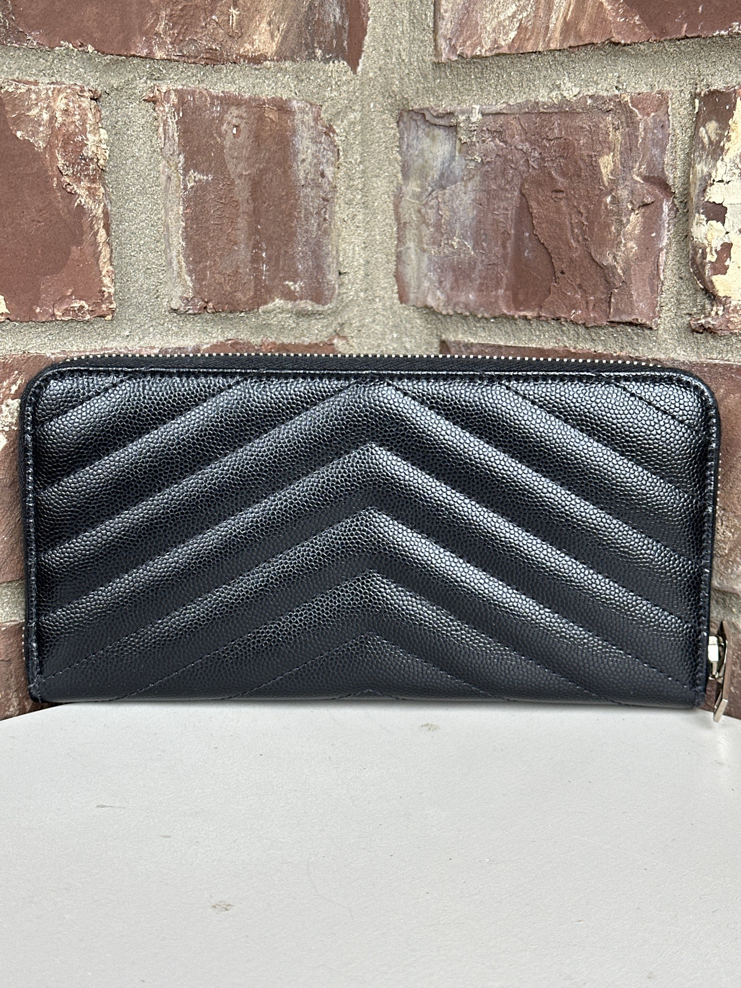 Saint Laurent Classic Monogram Zip Around Wallet