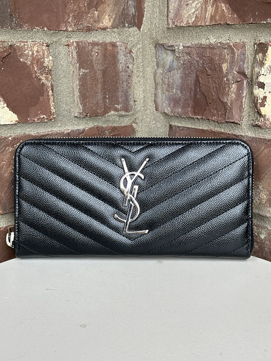 Saint Laurent Classic Monogram Zip Around Wallet