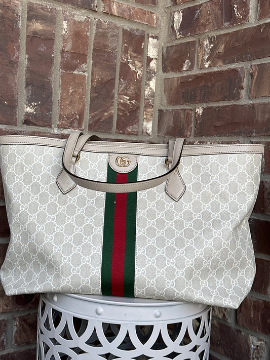 Gucci Ophidia Shopping Tote GG Coated Canvas Medium