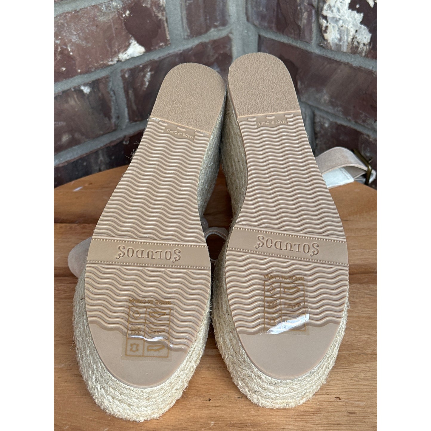 Soludos Palma Platform Espadrille Sandals Tan Size 10