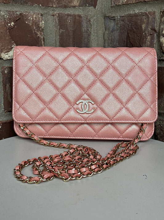 Chanel Wallet on Chain Quilted Iridescent Caviar 41129