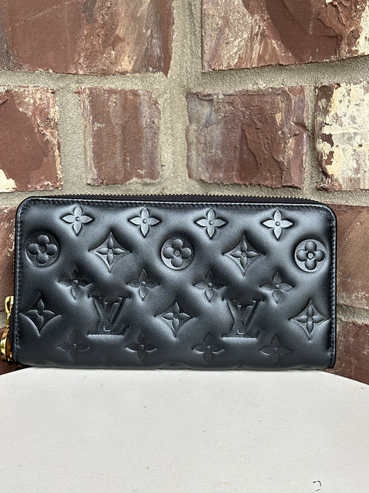 Louis Vuitton Coussin Zippy Wallet Monogram Embossed Lambskin 61113