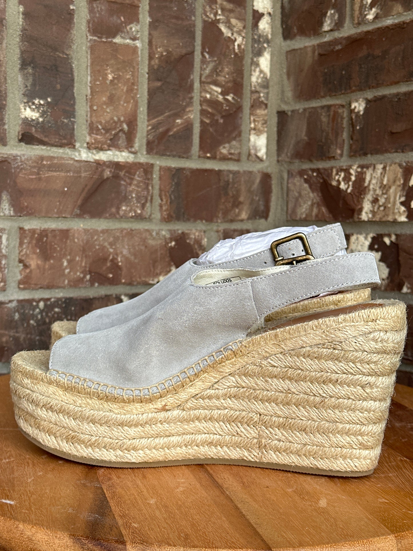 Soludos Seville Platform Wedge Stone 9.5