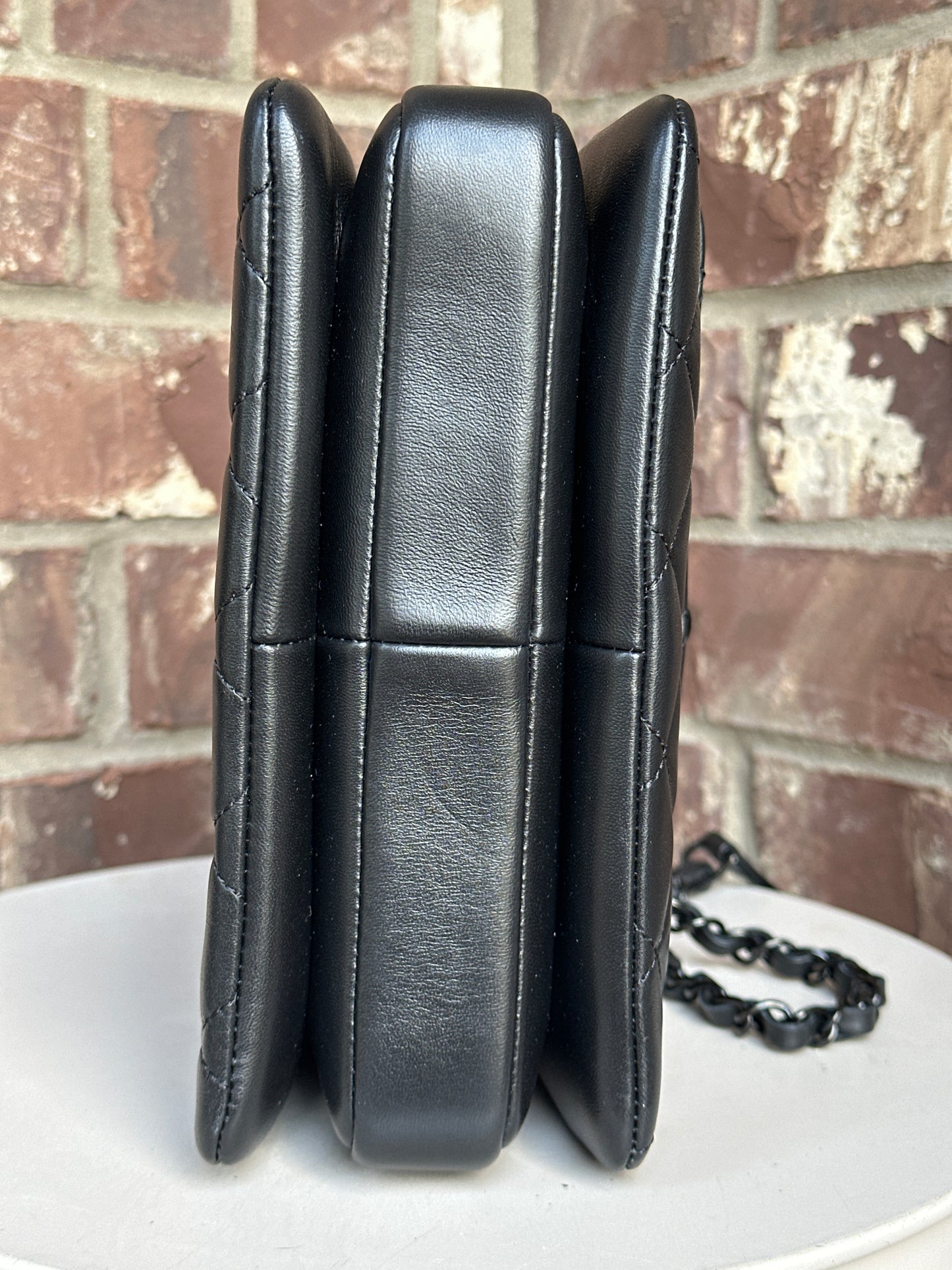 Chanel So Black Trendy CC Top Handle Mini Quilted Lambskin 90004