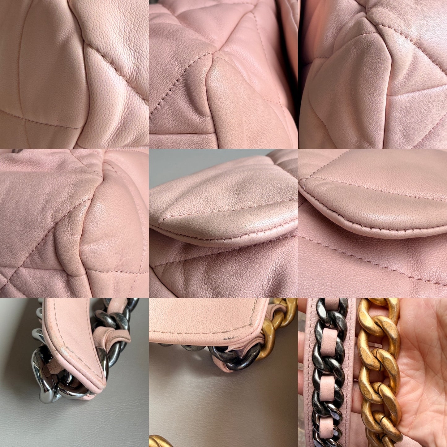Chanel 19 Flap Bag Quilted Leather Large Light Pink 82937