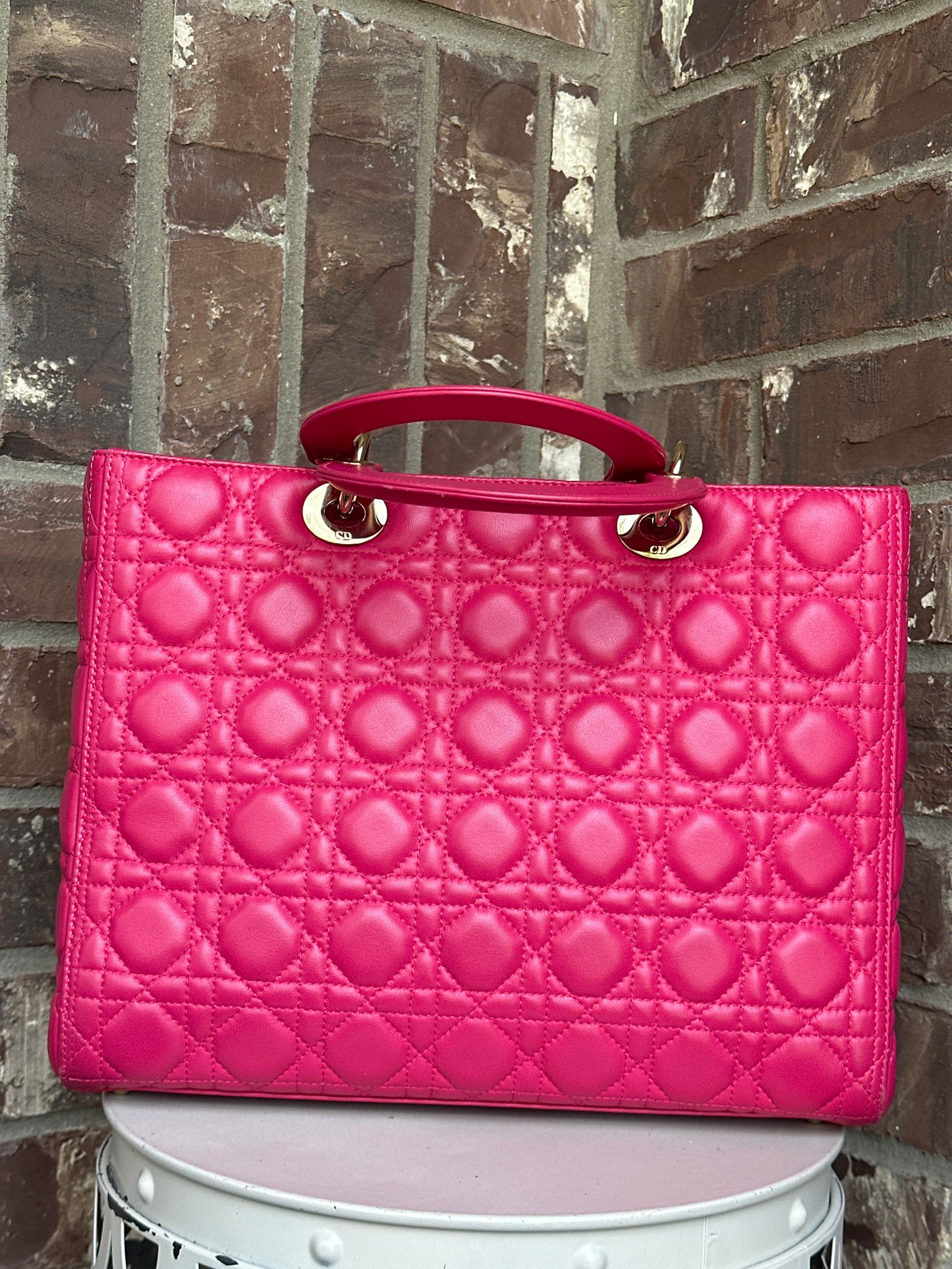 Christian Dior Lady Dior Cannage Quilt Lambskin Large 231135