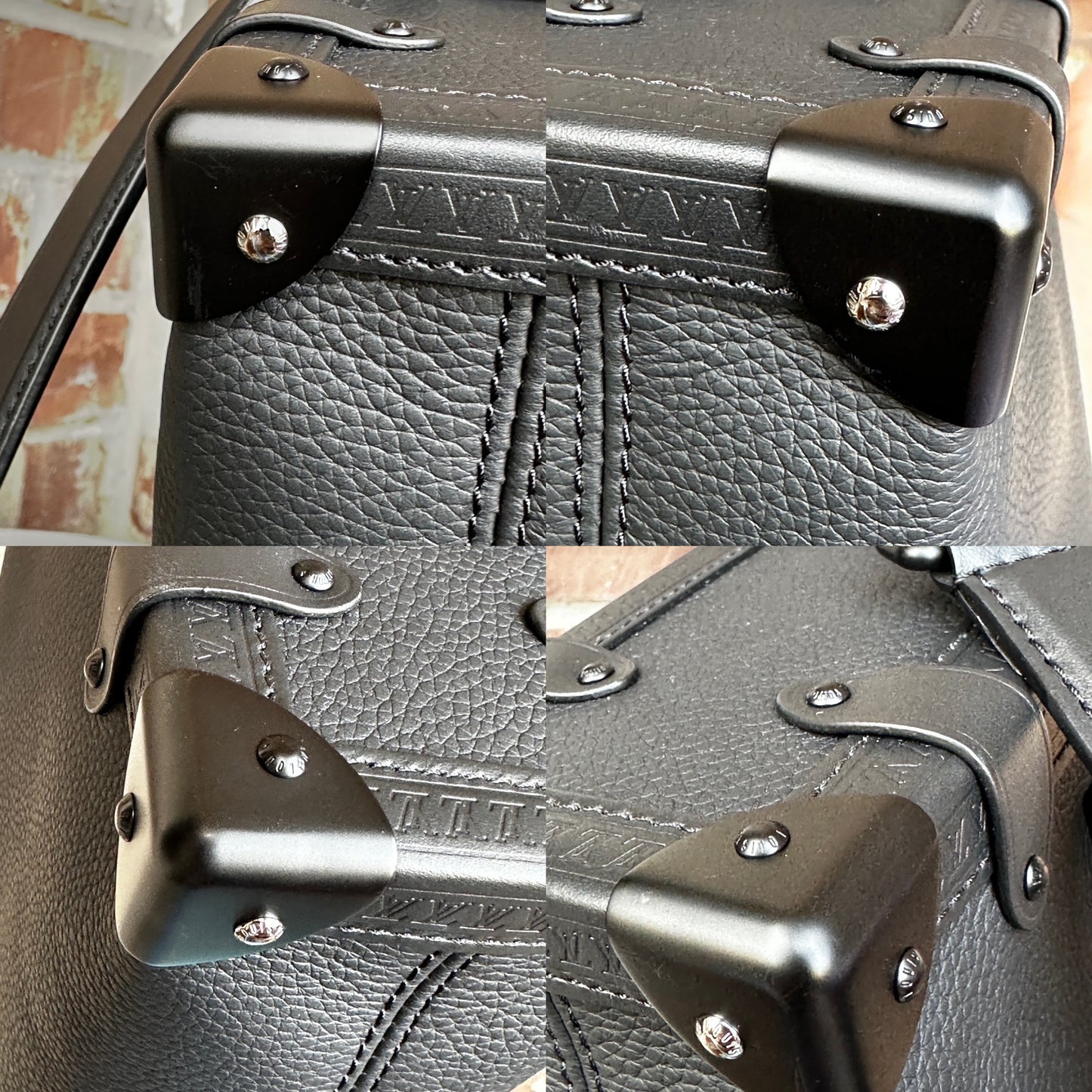 Louis Vuitton Side Trunk Handbag Taurillon Leather MM 41124