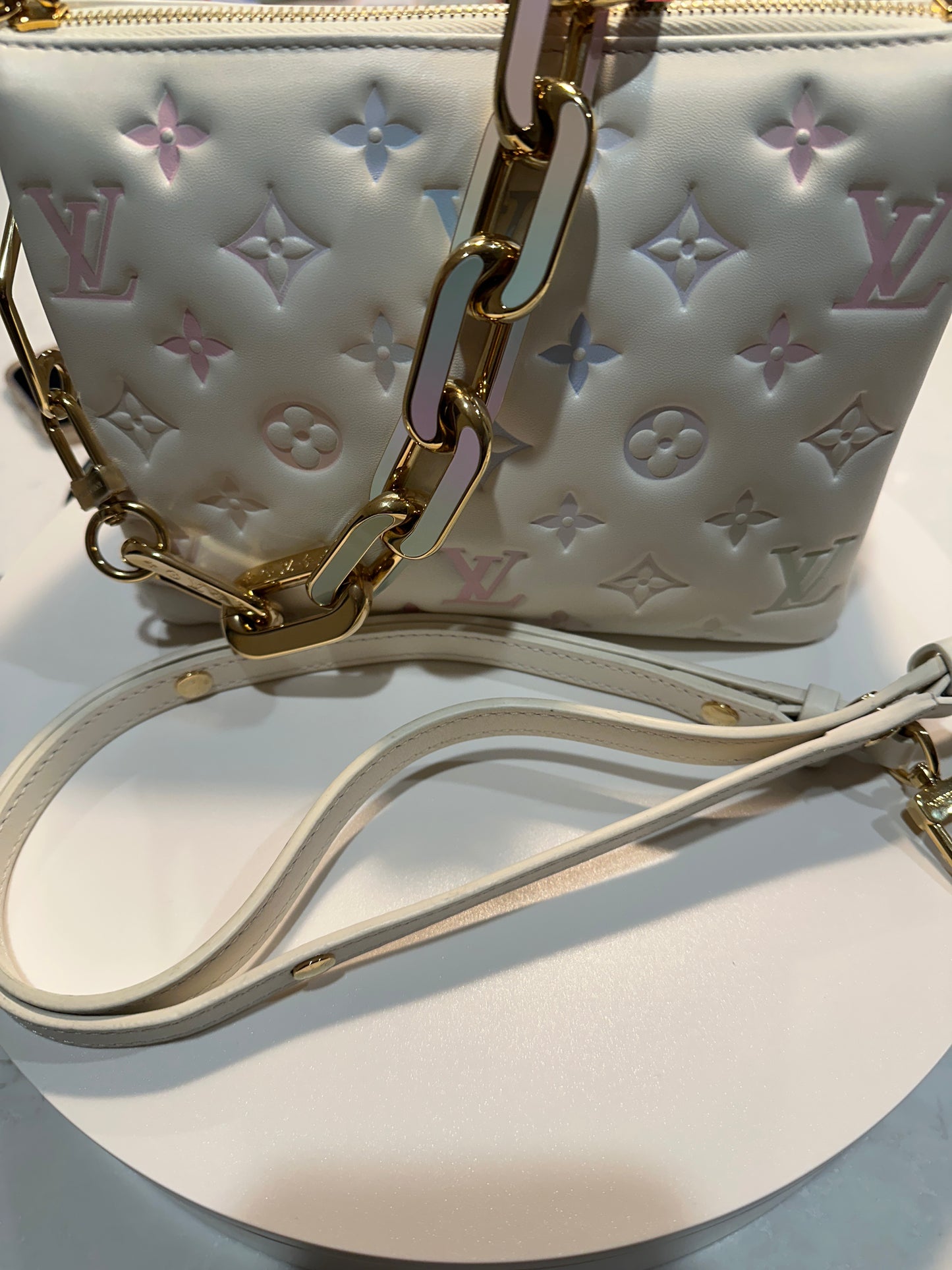 Louis Vuitton Coussin Bag Milky Way Monogram Embossed Lambskin BB 58802