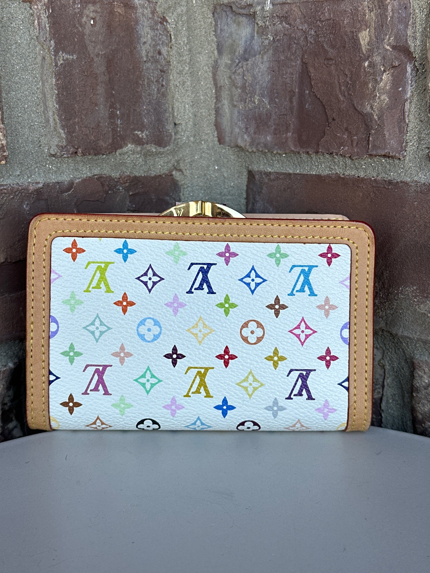 Louis Vuitton White Multi Color Wallet 68771