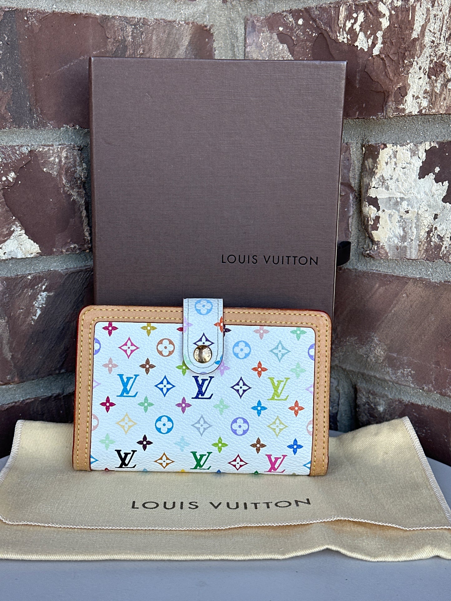 Louis Vuitton White Multi Color Wallet 68771