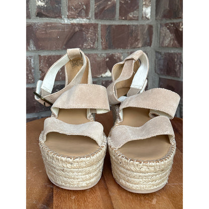 Soludos Palma Platform Espadrille Sandals Tan Size 10