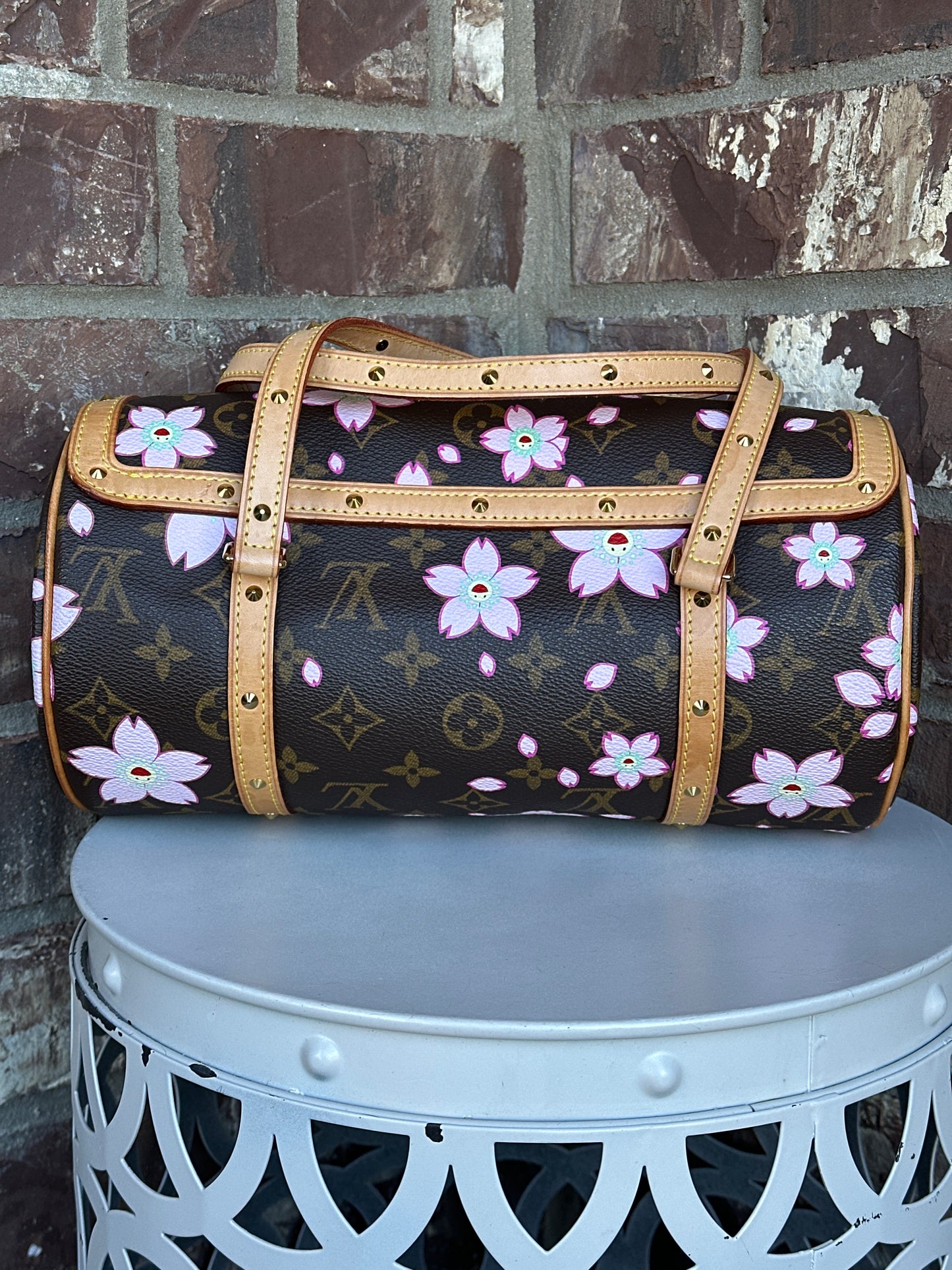 Louis Vuitton Papillon Handbag Limited Edition Cherry Blossom Monogram 67678