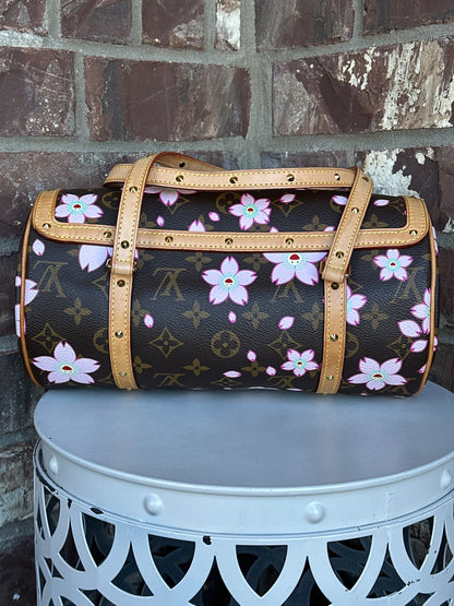 Louis Vuitton Papillon Handbag Limited Edition Cherry Blossom Monogram 67678