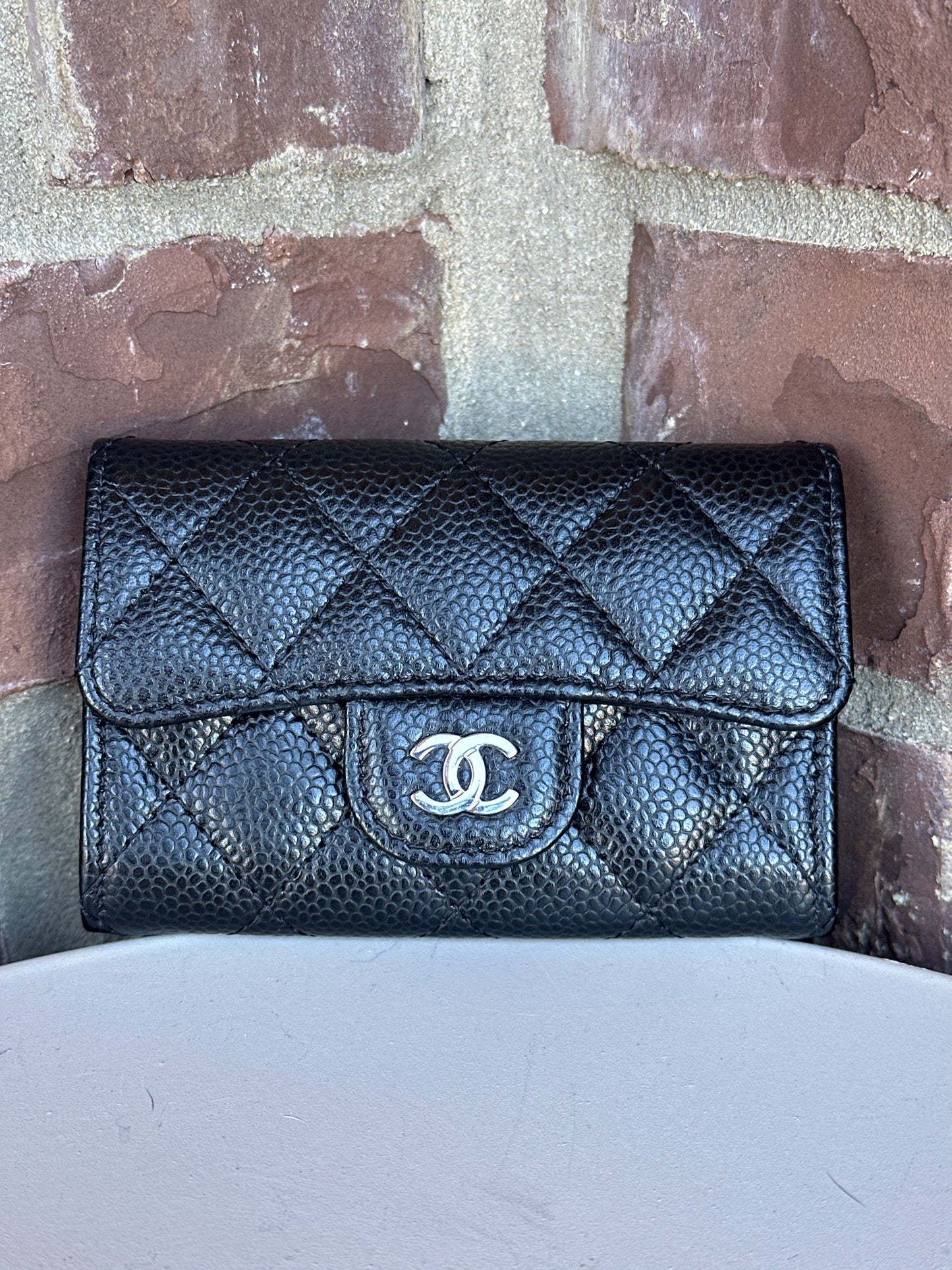 Chanel Classic Flap Card Case Quilted Caviar 79032