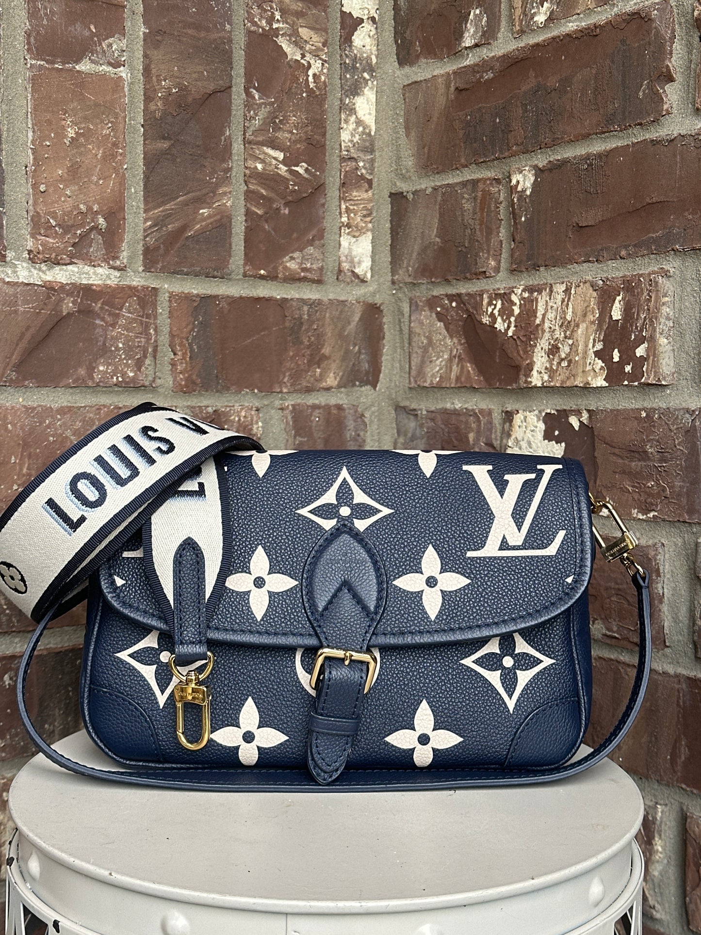 Louis Vuitton Diane NM Handbag Bicolor Monogram Empreinte Giant 31156