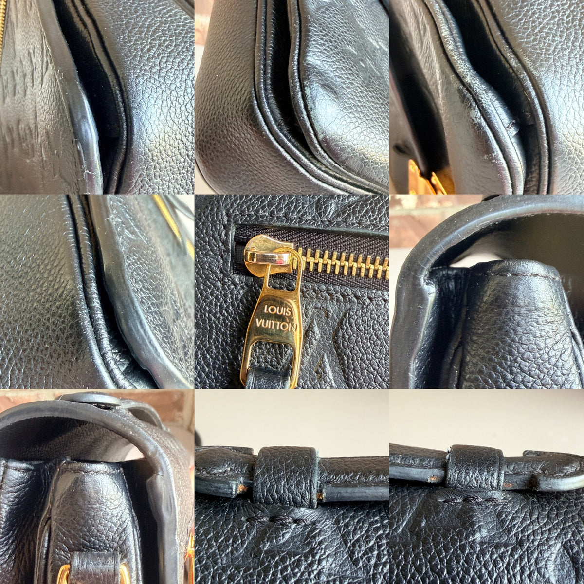 Louis Vuitton Pochette Metis Monogram Empreinte Leather Black 57342