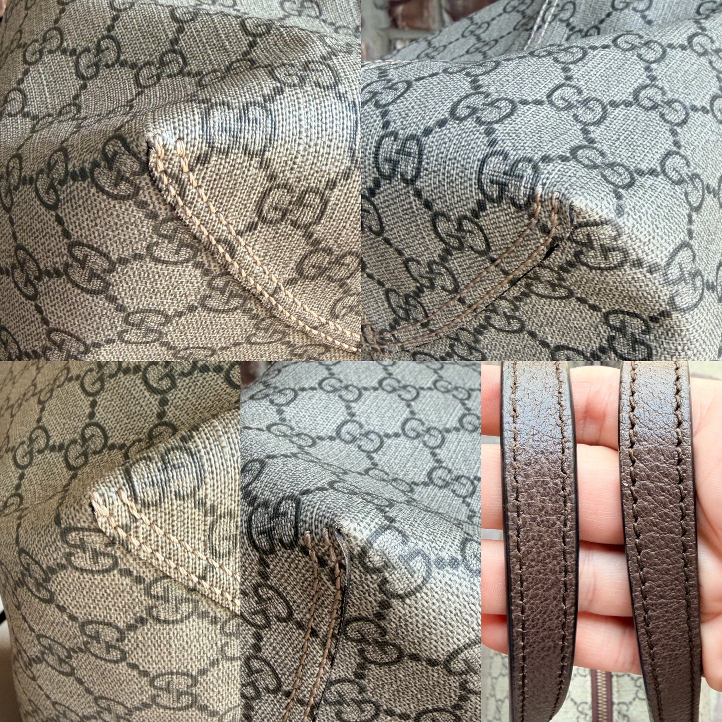 Gucci GG Supreme Medium Tote Brown 34564