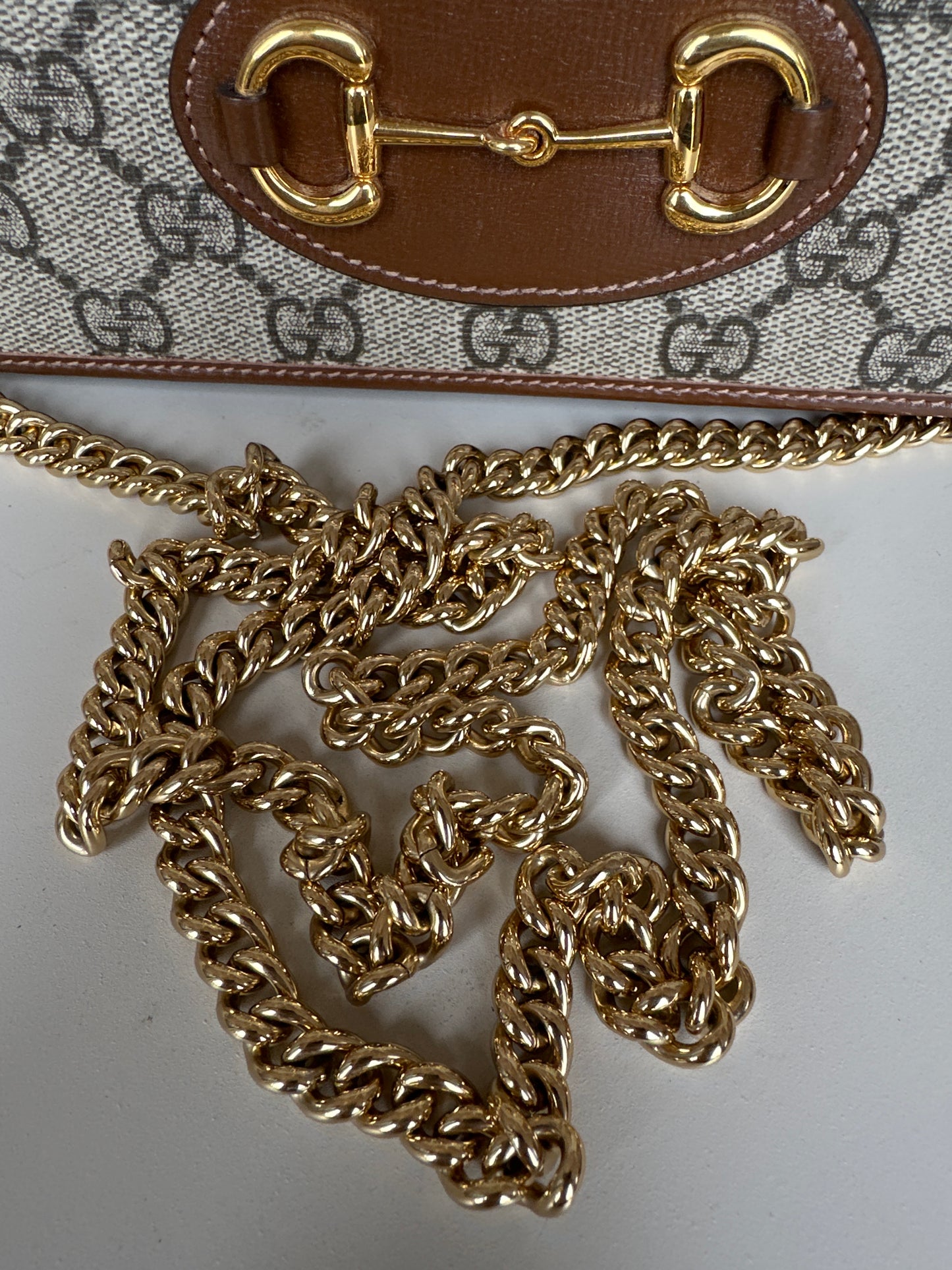 Gucci Horsebit 1955 Chain Wallet GG Coated Canvas