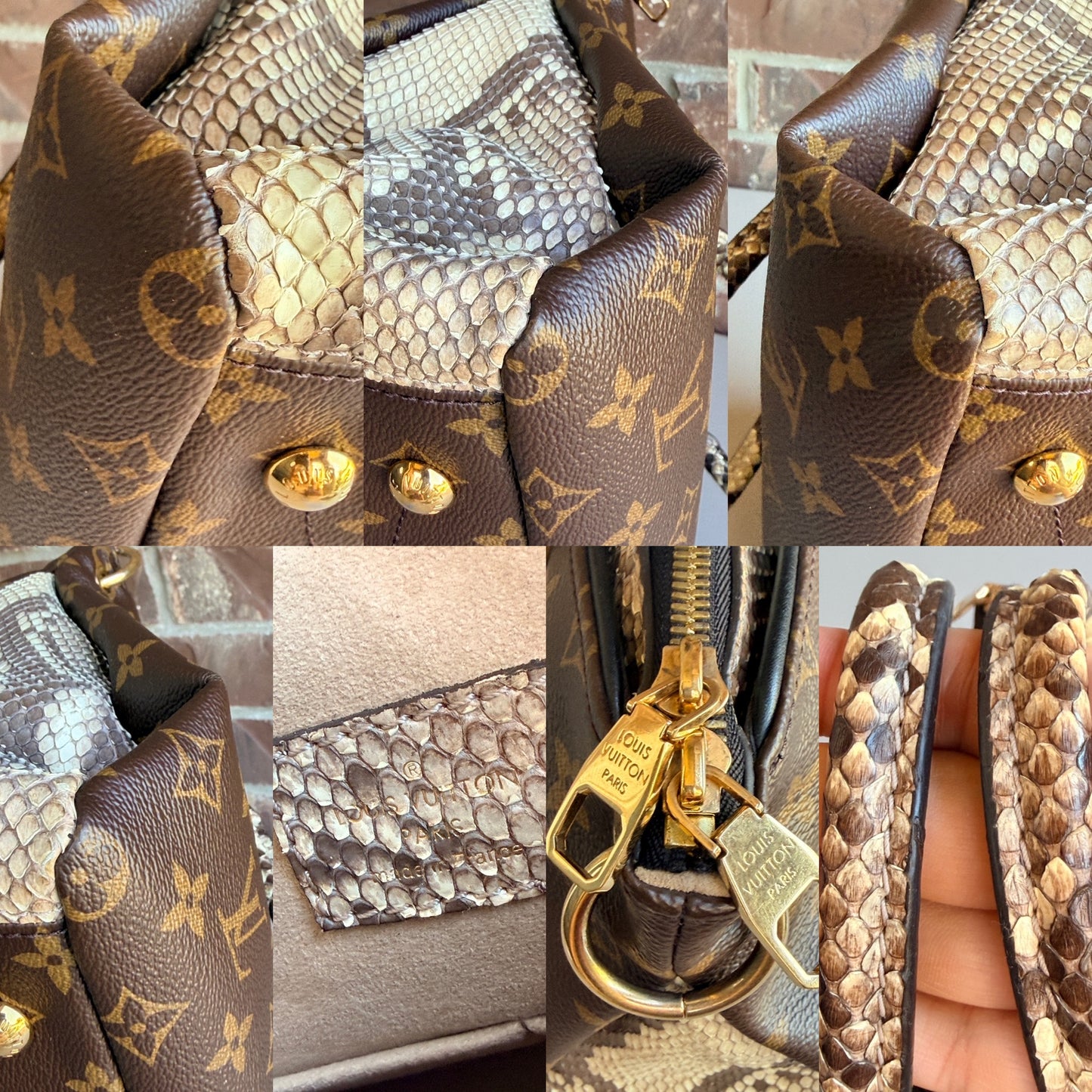 Louis Vuitton Pallas Tote Monogram Canvas with Python 93737