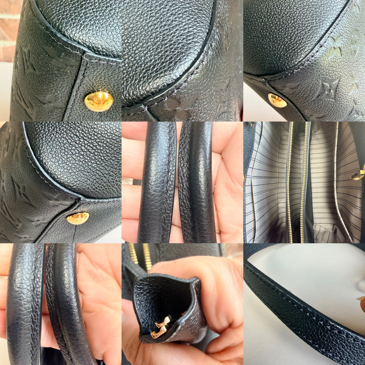 Louis Vuitton Montaigne Handbag Monogram Empreinte Leather MM 92842