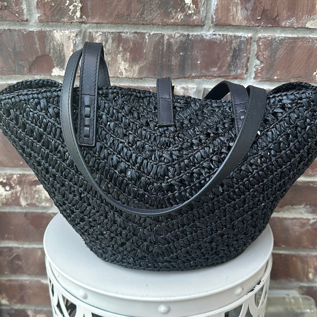 Saint Laurent Small Panier Raffia Bag