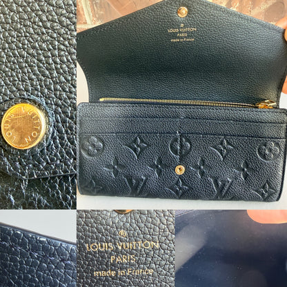 Louis Vuitton Monogram Empreinte Sarah Wallet Black 78956