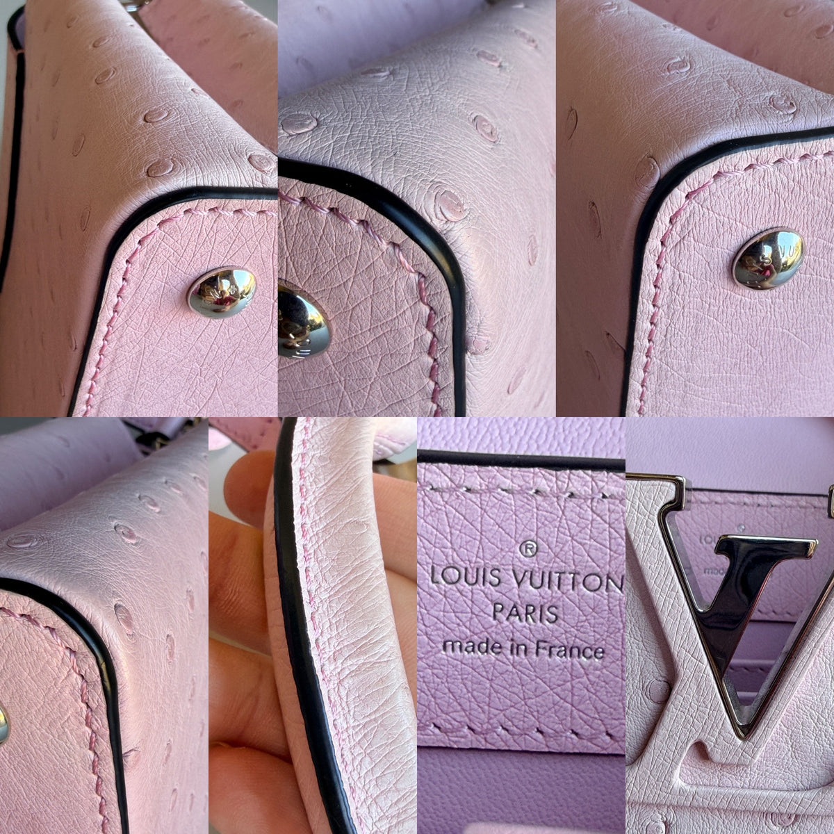 Louis Vuitton Capucines Bag Ostrich Mini	Pink 45629