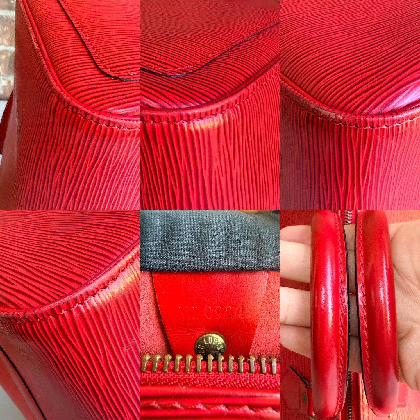 Louis Vuitton Speedy Handbag Epi Leather 40 Red 72946