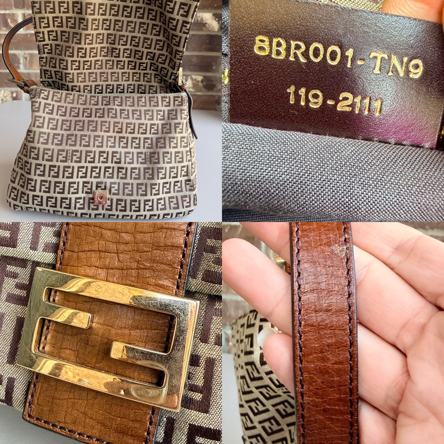 Fendi Mama Forever Bag Zucchino Canvas Brown 54673