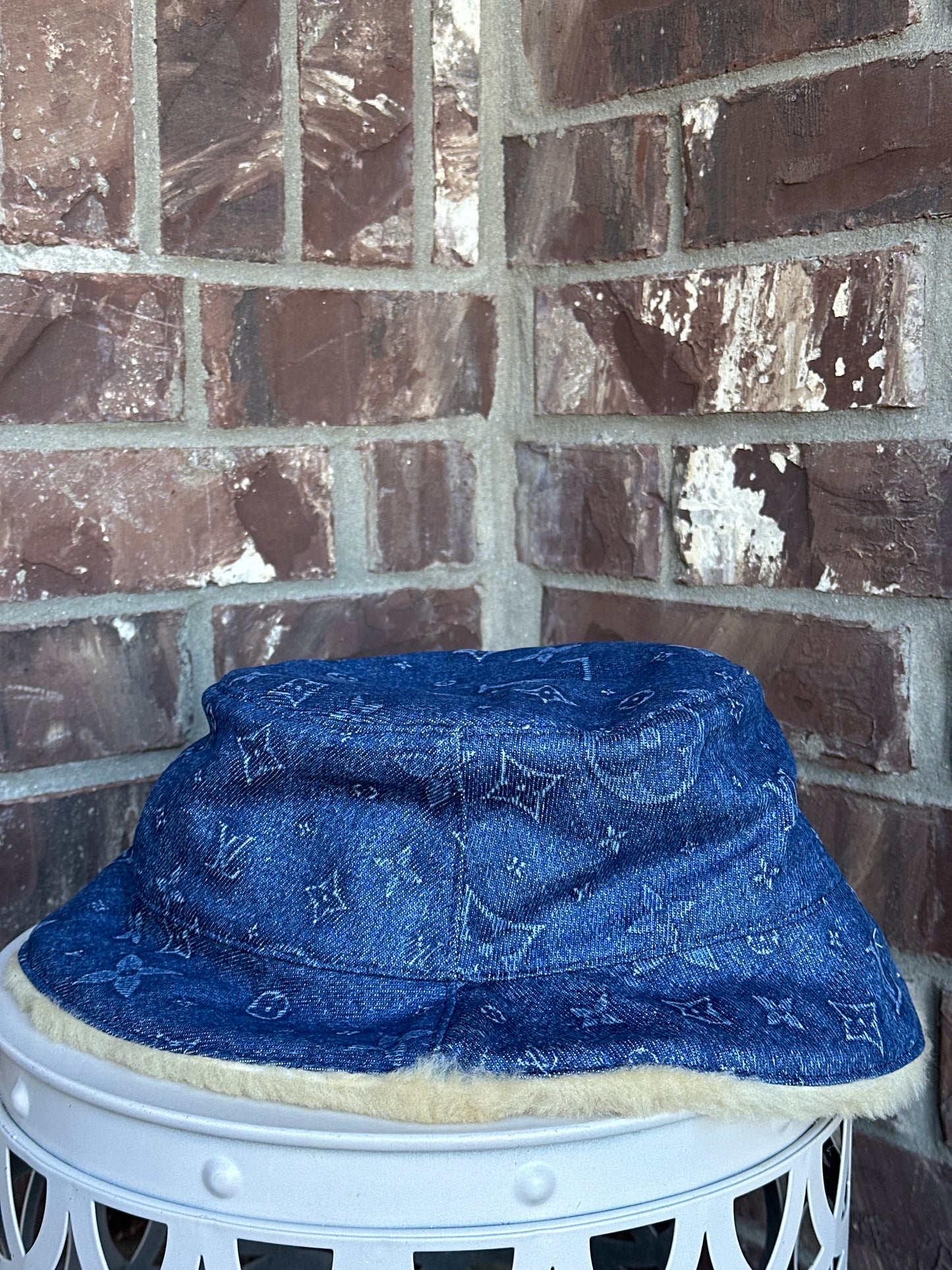 Louis Vuitton Bonnet Bucket Hat Denim and Shearling 31124