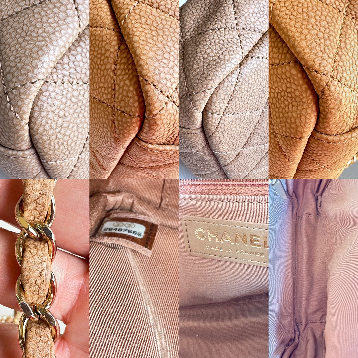 Chanel Caviar Quilted Medium Coco Tassel Camera Case Tan 82927