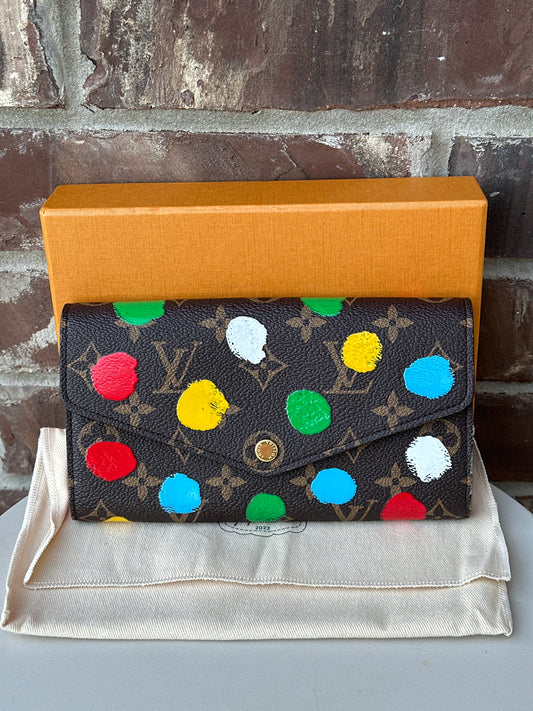 Louis Vuitton Sarah Wallet NM Yayoi Kusama Painted Dots Monogram Canvas