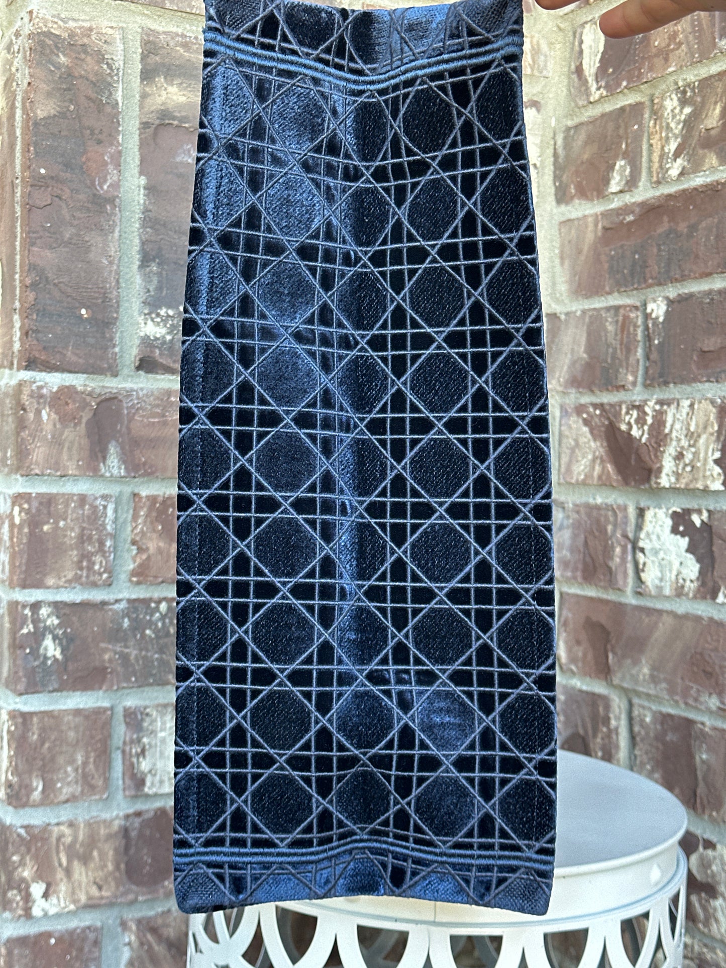 Christian Dior Book Tote Cannage Embroidered Velvet Large 57622