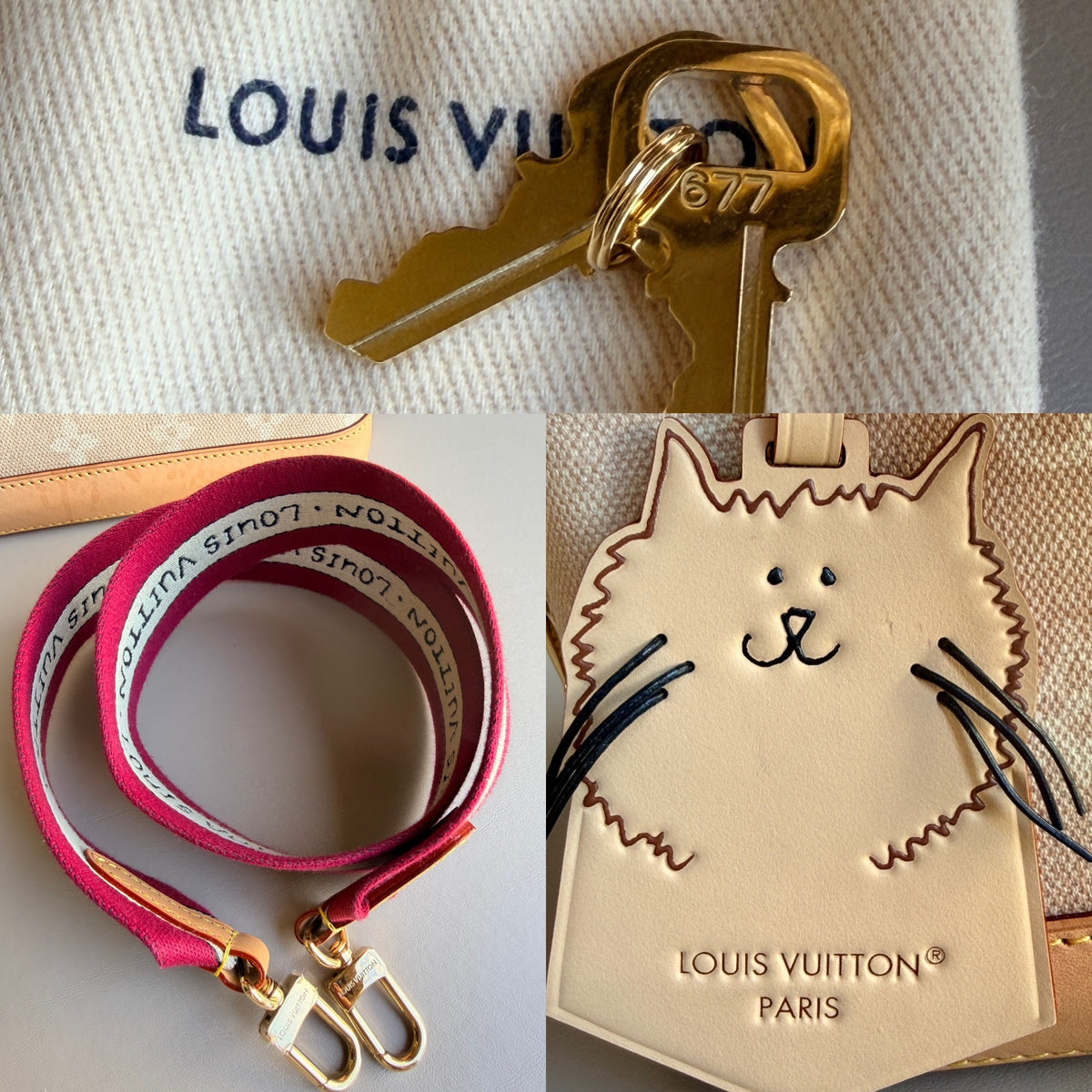 Louis Vuitton Alma Handbag Limited Edition Grace Coddington Meowgram Canvas BB 78954