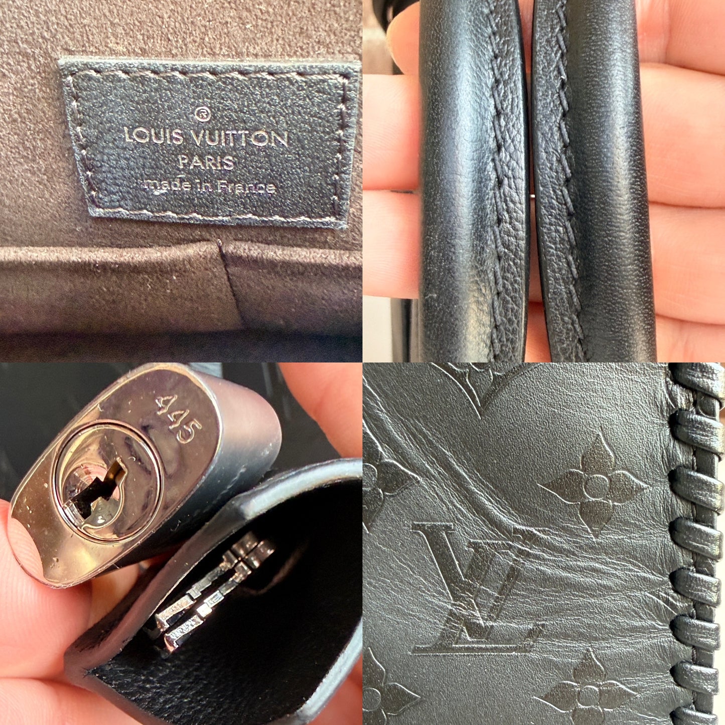 Louis Vuitton Very Zipped Tote Monogram Leather Black 72423