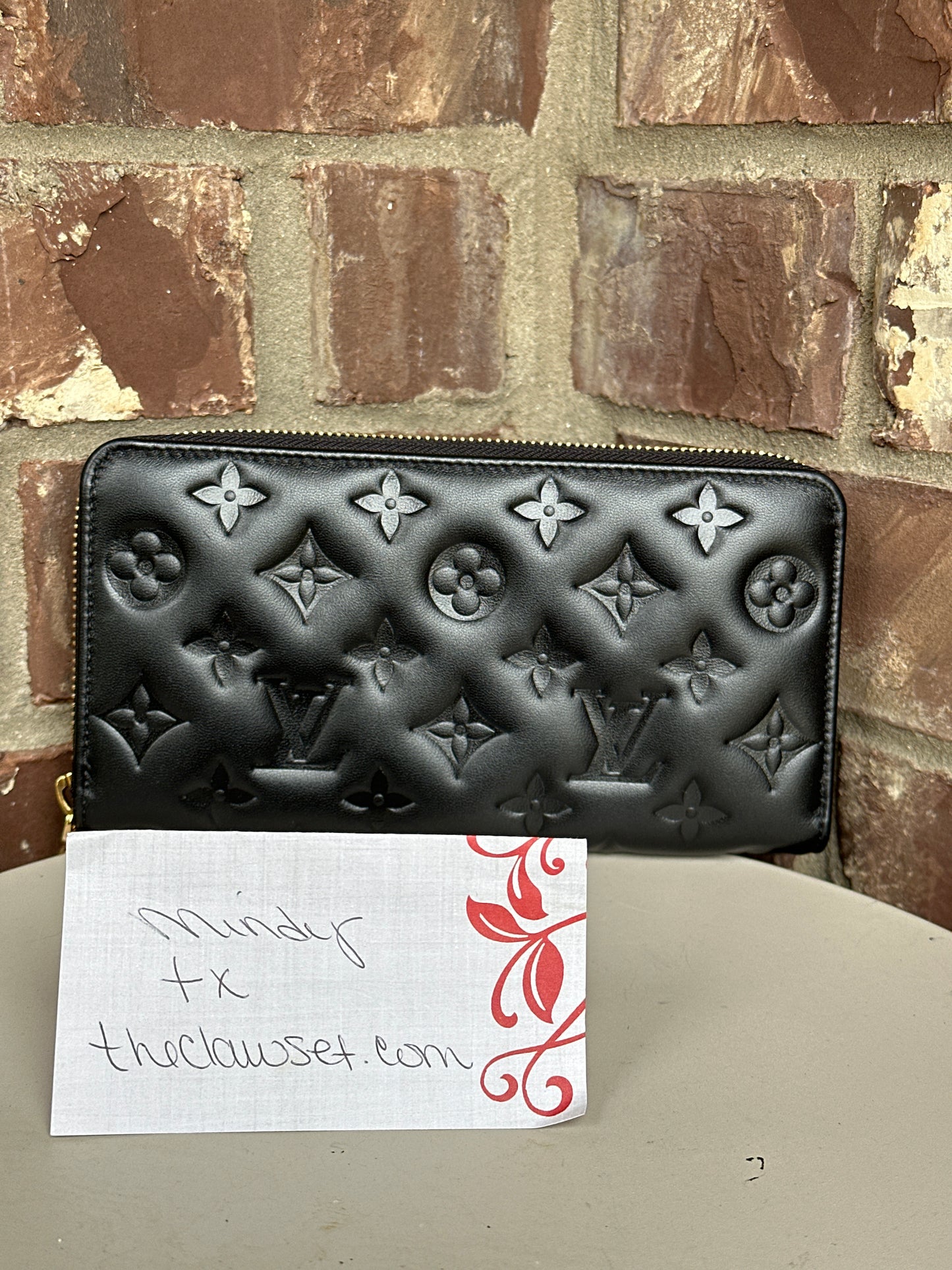 Louis Vuitton Coussin Zippy Wallet Monogram Embossed Lambskin 61113