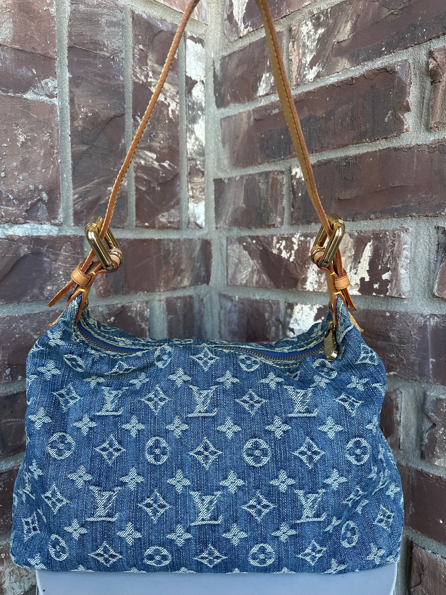 Louis Vuitton Baggy Handbag Denim PM 76676