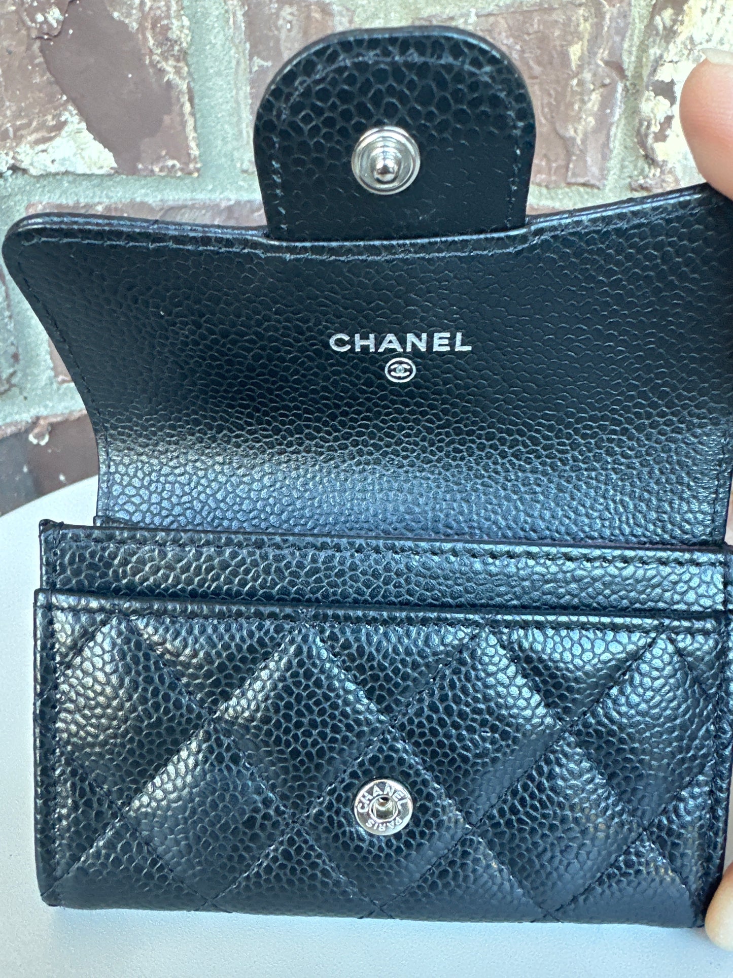 Chanel Classic Flap Card Case Quilted Caviar 79032