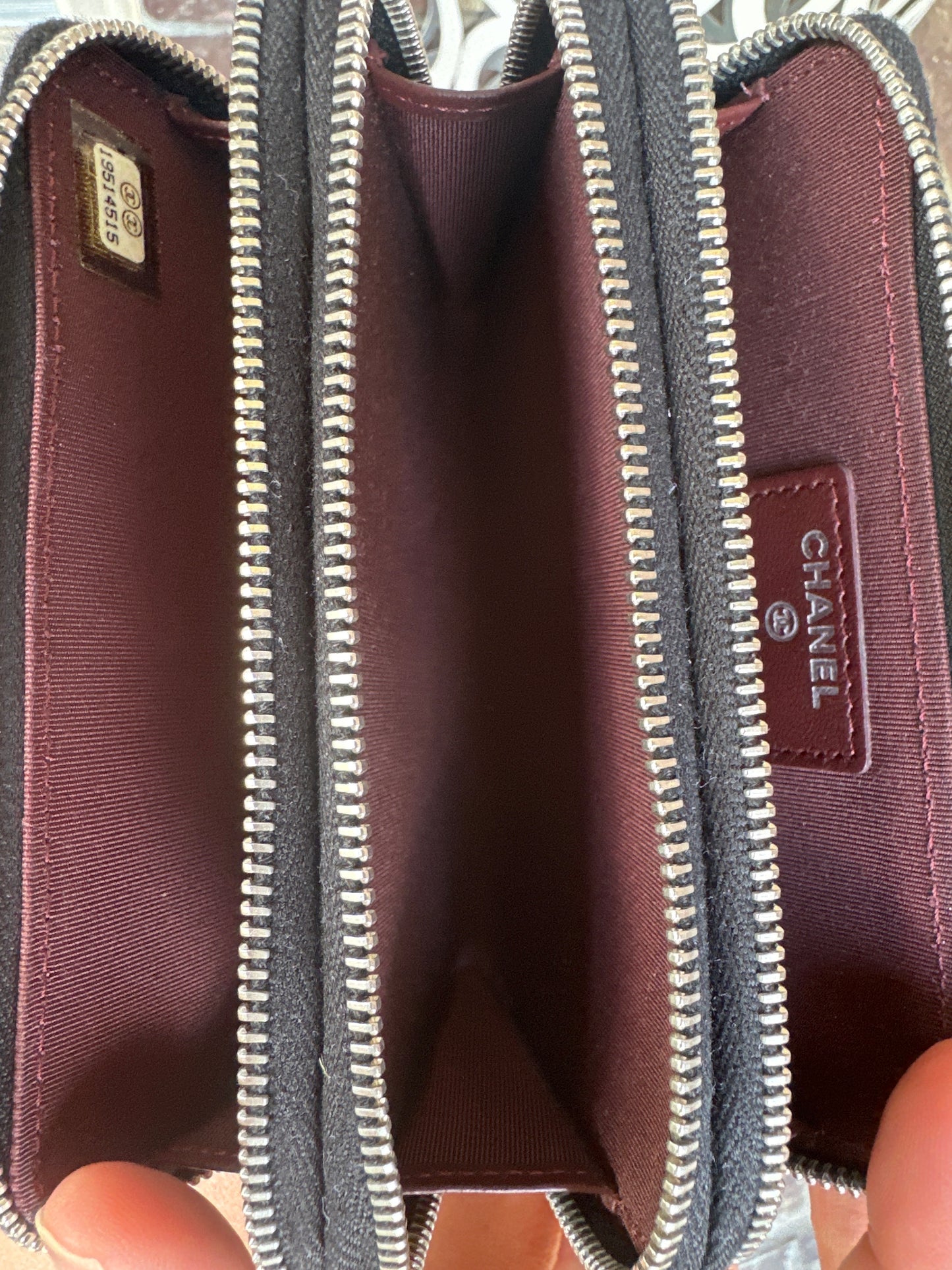 Chanel Triple Zip Wallet Quilted Lambskin Small 54779