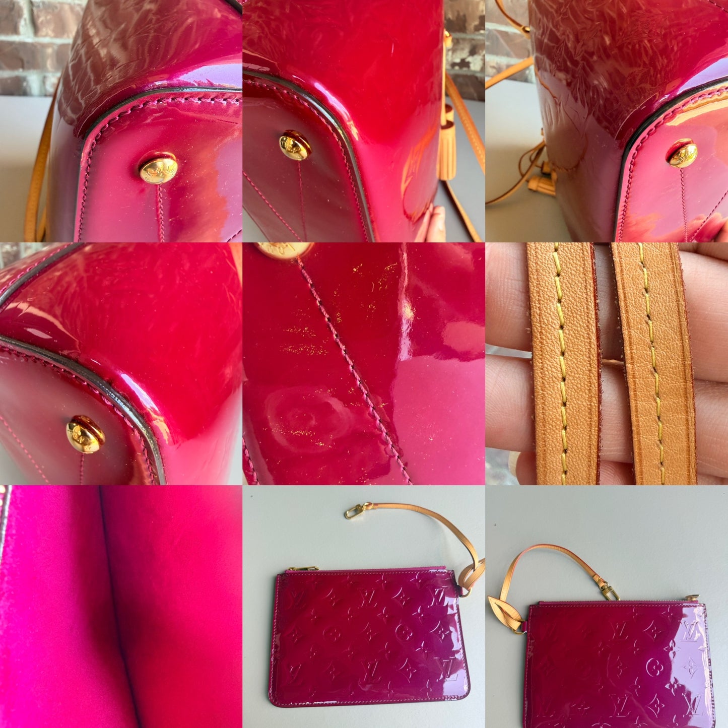 Louis Vuitton Long Beach Tote Monogram Vernis PM Burgundy 63463