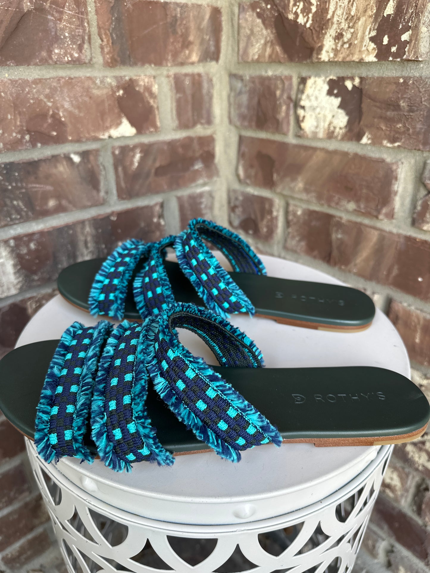 Rothy's Triple Band Fringe Sandal Size 10
