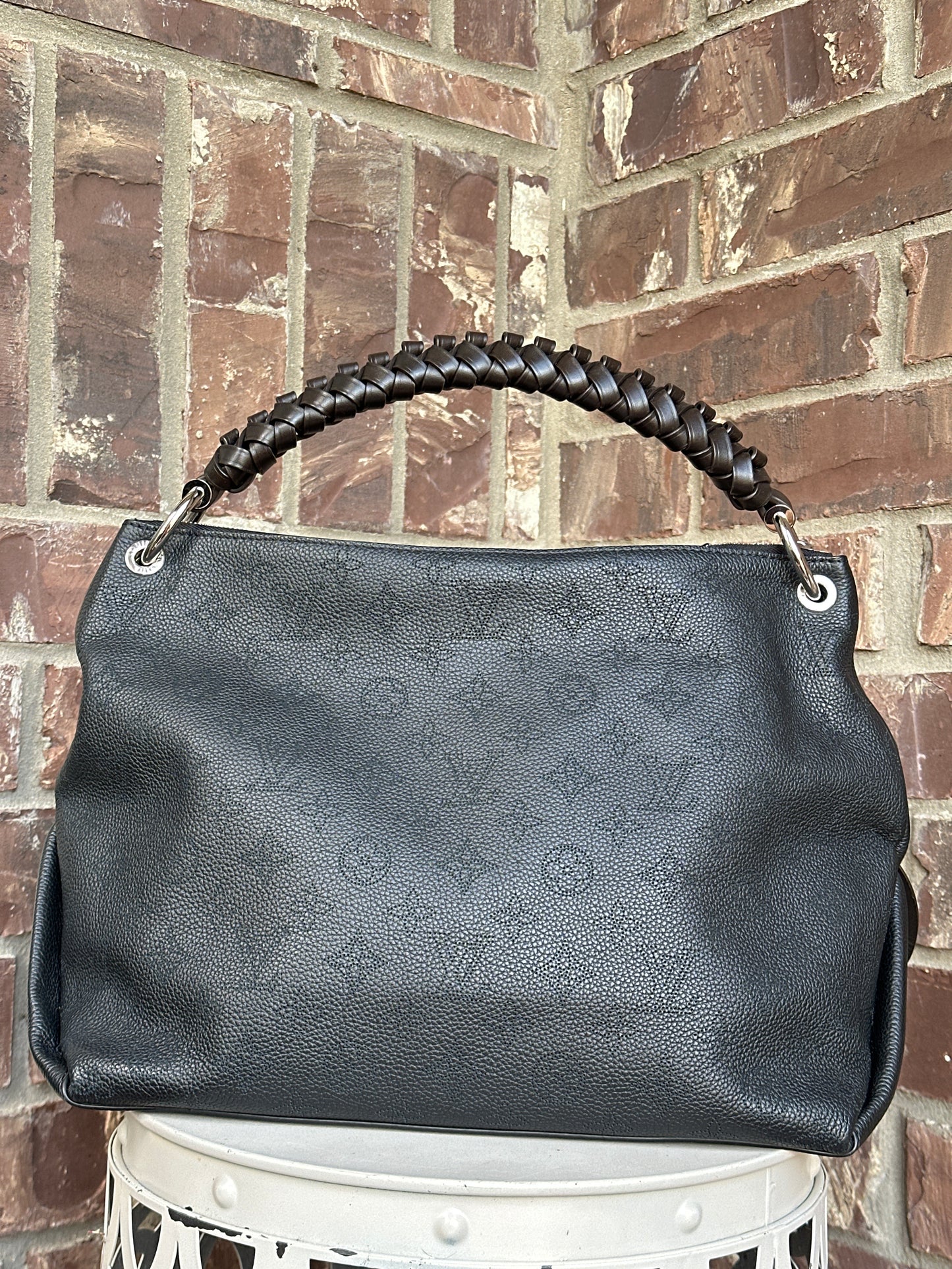 Louis Vuitton Braided Handle Beaubourg Hobo Mahina Leather MM 39986
