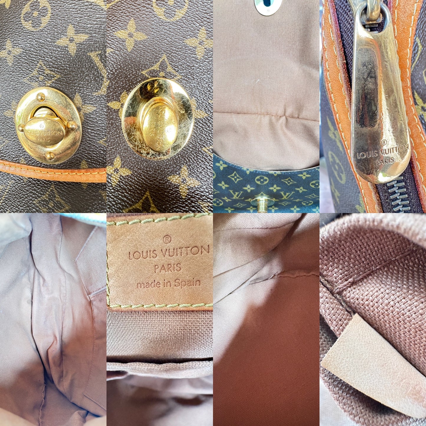 Louis Vuitton Tulum Handbag Monogram Canvas GM Brown 68482