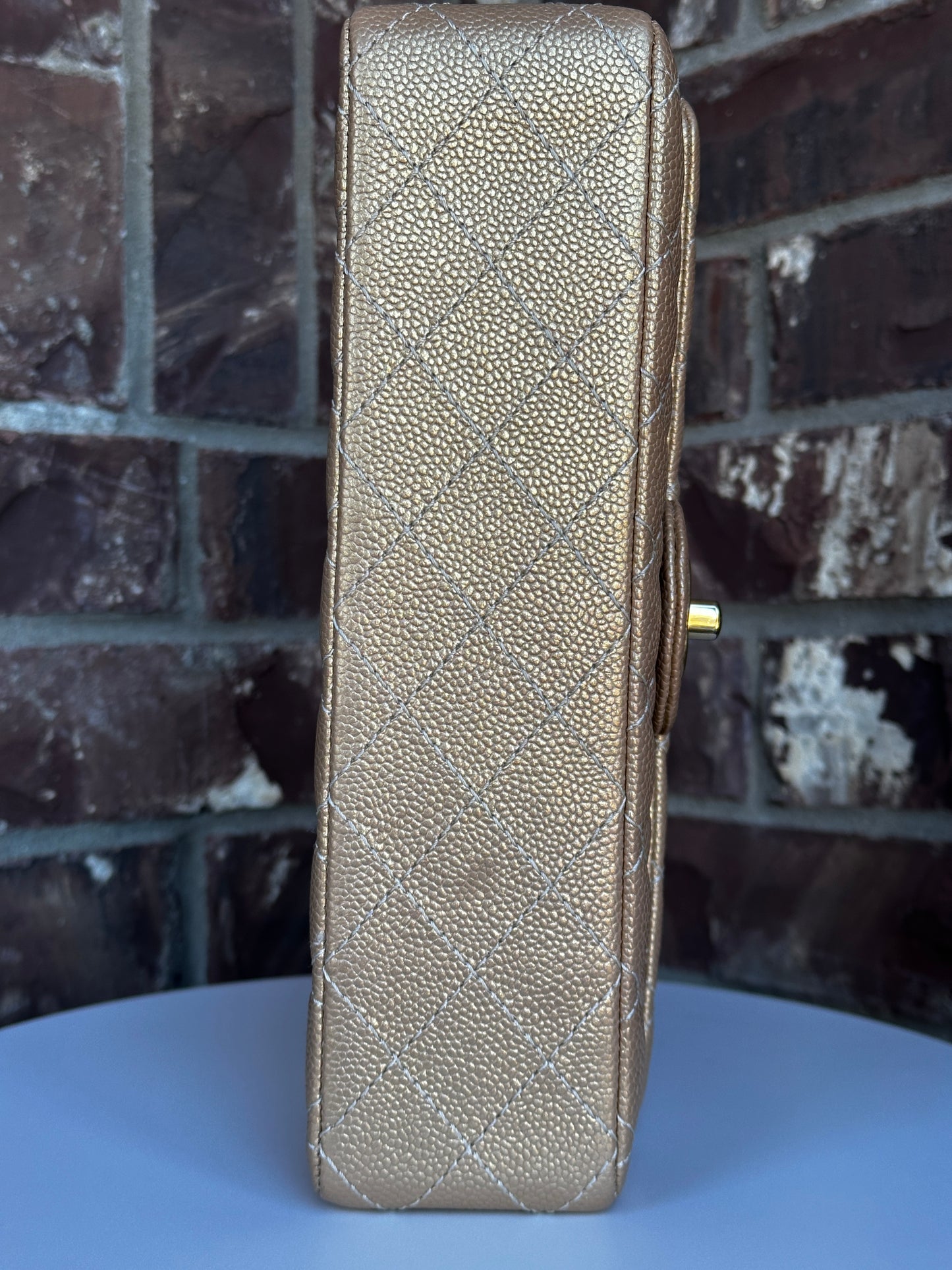 Chanel Classic Double Flap Iridescent Quilted Caviar Medium 42278