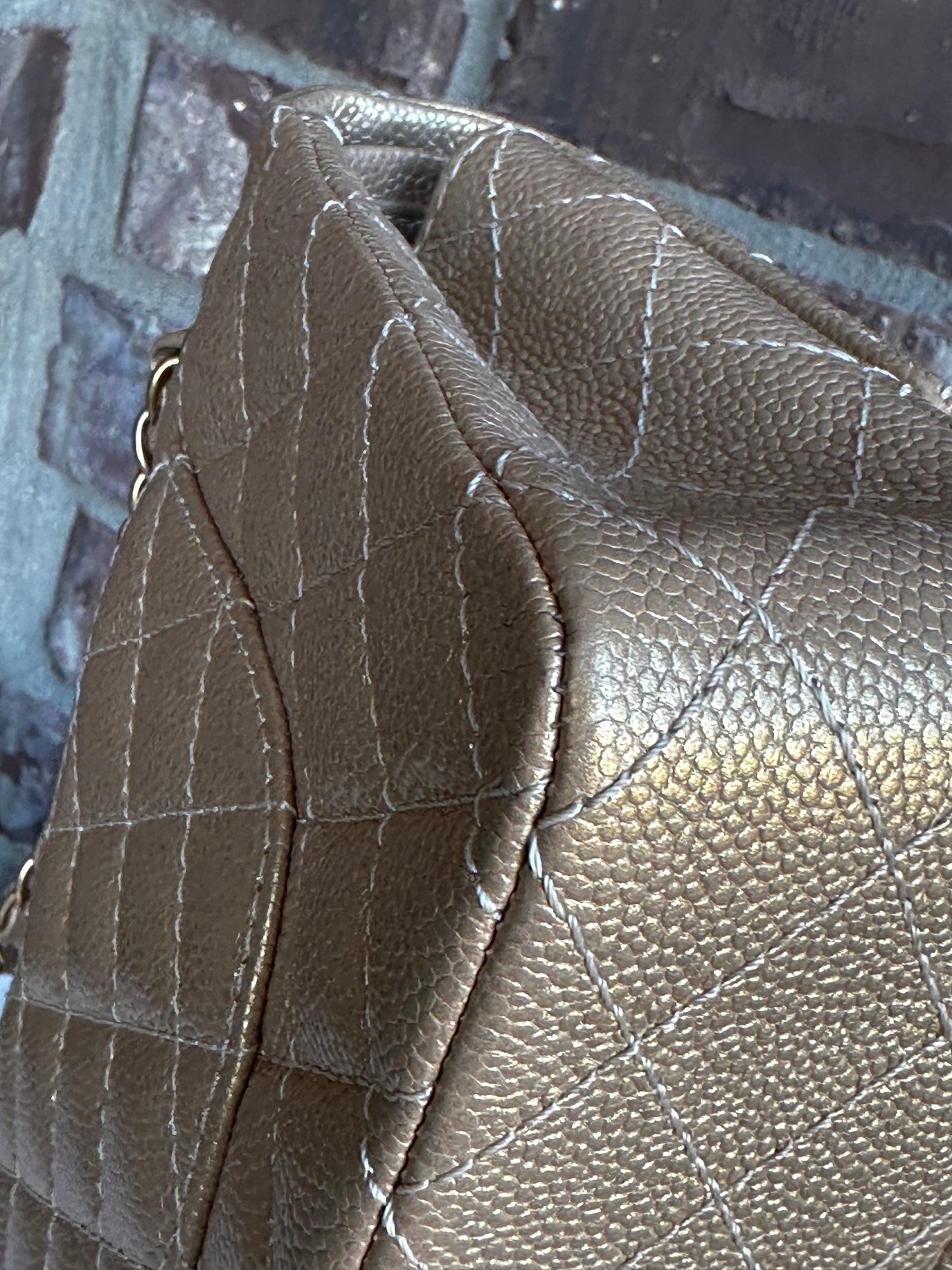 Chanel Classic Double Flap Iridescent Quilted Caviar Medium 42278